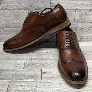 Stacy Adams Dunbar‎ Cognac Wingtip Oxford 25064-221 Men Size 8M
